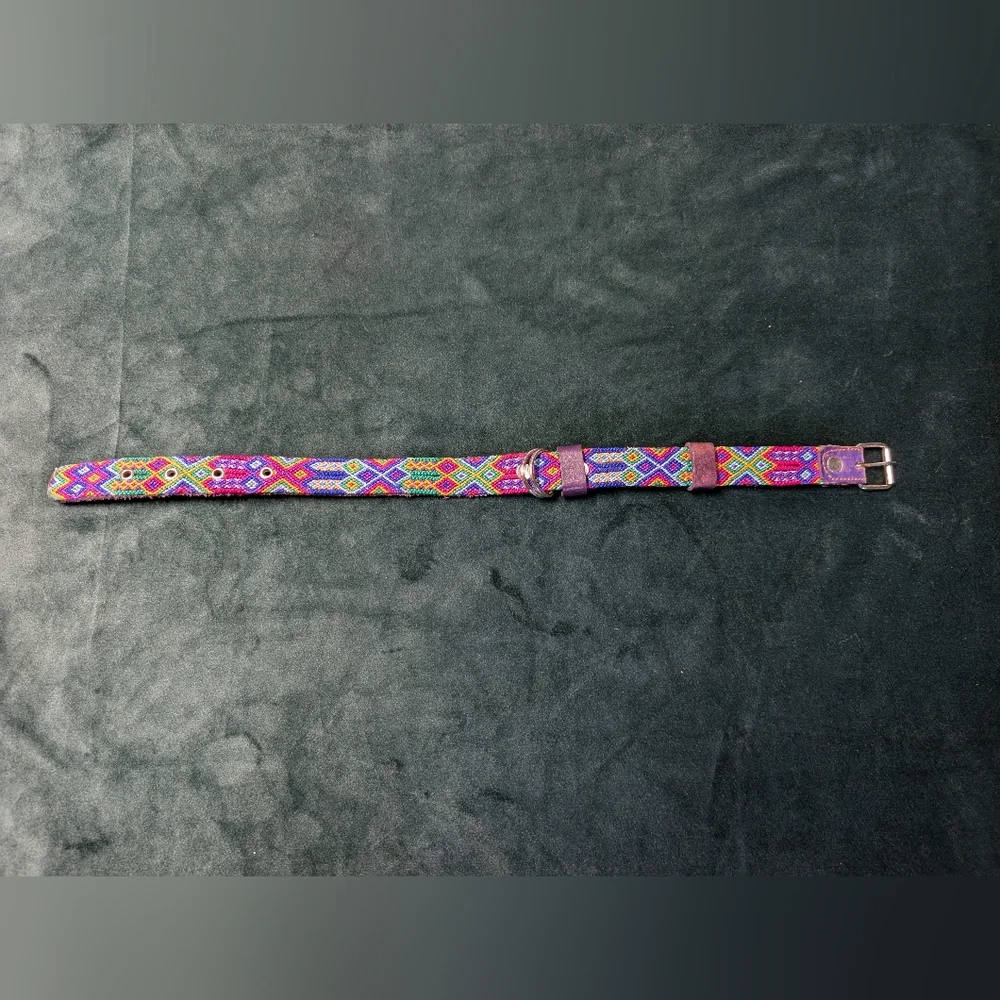 Artisan Handwoven Colorful Dog Collar